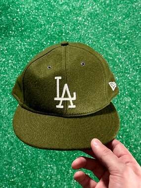 New Era Los Angeles Dodgers Wool Retro Crown 59FIFTY Fitted Hat Olive Hat